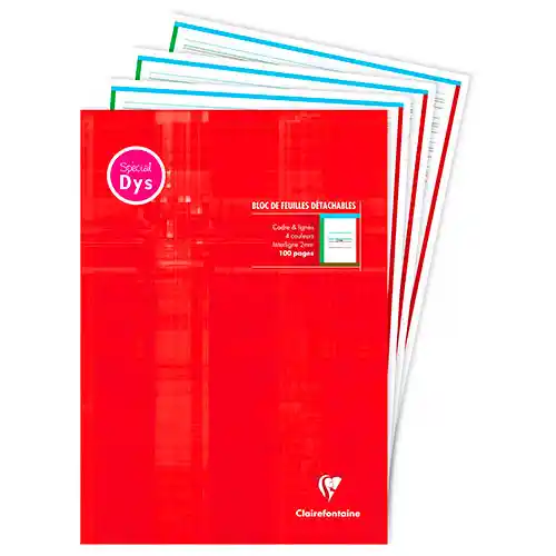 Bloc DYS A4 100 pages, interligne 2 mm rouge | Clairefontaine Bloc DYS A4 100 pages, interligne 2 mm rouge | Clairefontaine